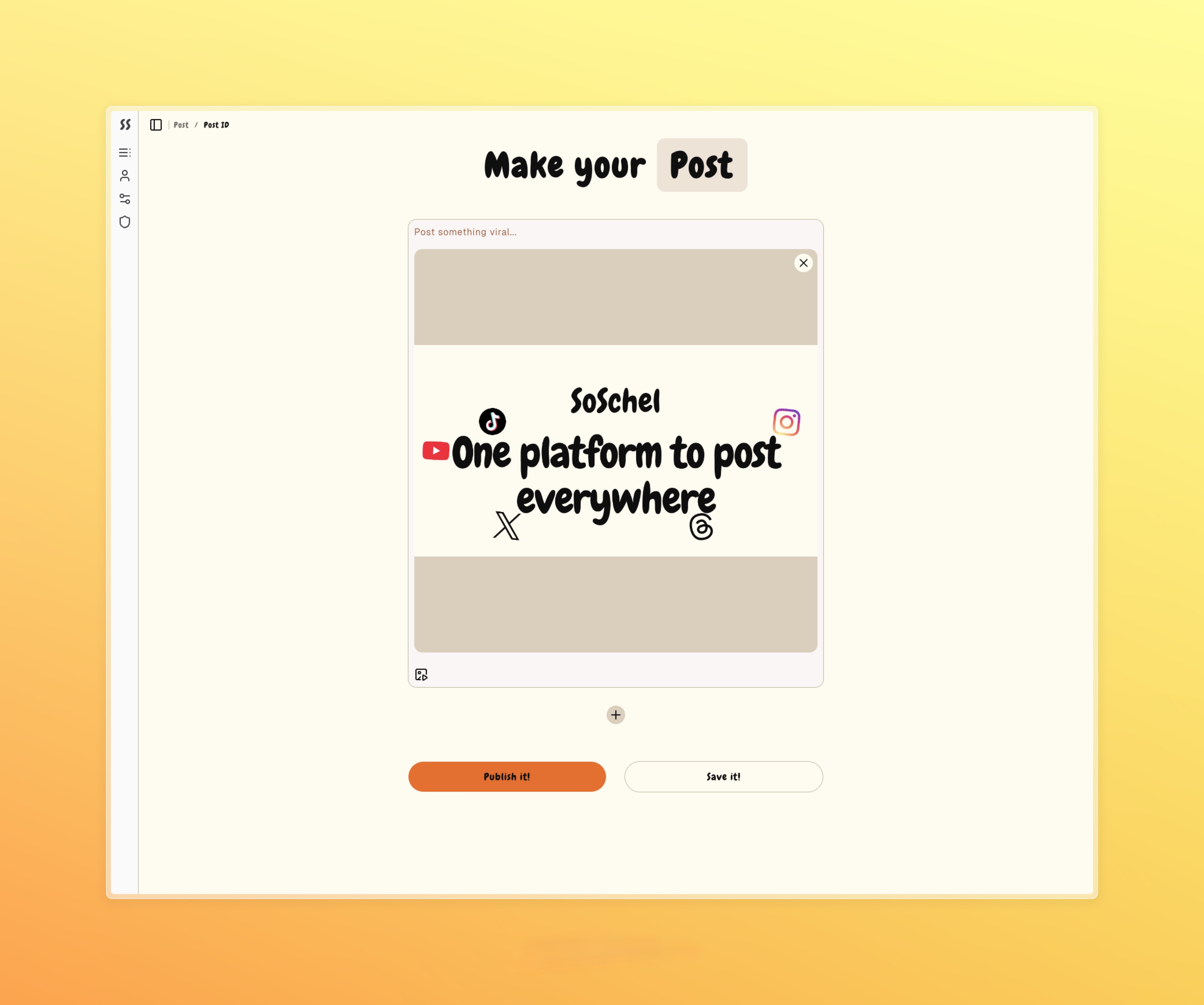 Make your Facebook post on SoSchel